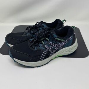 Asics Womens Size 9 Gel Venture 8 1012A708 Black Lace Up Low Top Running Shoes